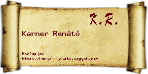 Karner Renátó névjegykártya